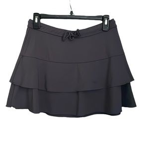 ATHLETA Tiered Tennis A-line Drawstring Gray Skirt